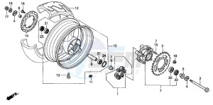 CB600F CB600F drawing REAR WHEEL