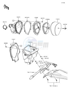 KX250F KX252AJF EU drawing Air Cleaner