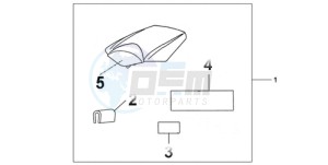 CBR1000RR9 Australia - (U / MME SPC) drawing REAR SEAT COWL ACHILLES BLACK METALLIC