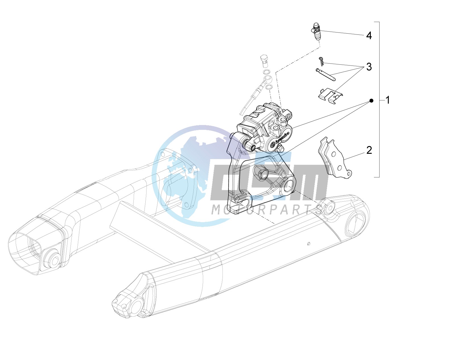 Rear brake caliper