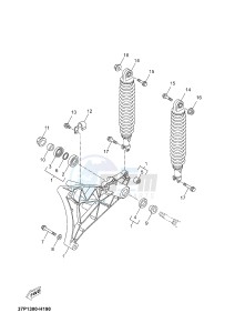 YP125RA (ABS) X-MAX 250 X-MAX 250 (1YS6 1YS6 1YS6) drawing REAR ARM & SUSPENSION