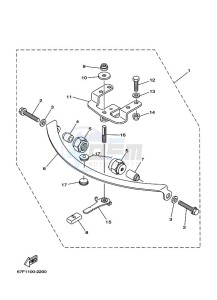 F100BETL drawing TILLER-HANDLE