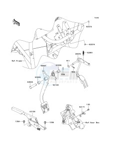 KAF 400 A [MULE 610 4X4] (A6F-AF) A8F drawing BRAKE PEDAL_THROTTLE LEVER