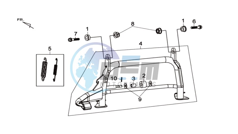 CENTRAL STAND -SIDE STAND- KICKSTARTER PEDAL