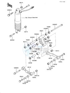 ZX 600 B [NINJA 600RX] (B1) [NINJA 600RX] drawing REAR SUSPENSION