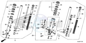 GL1800BF F6B Bagger - GL1800BF UK - (E) drawing FRONT FORK