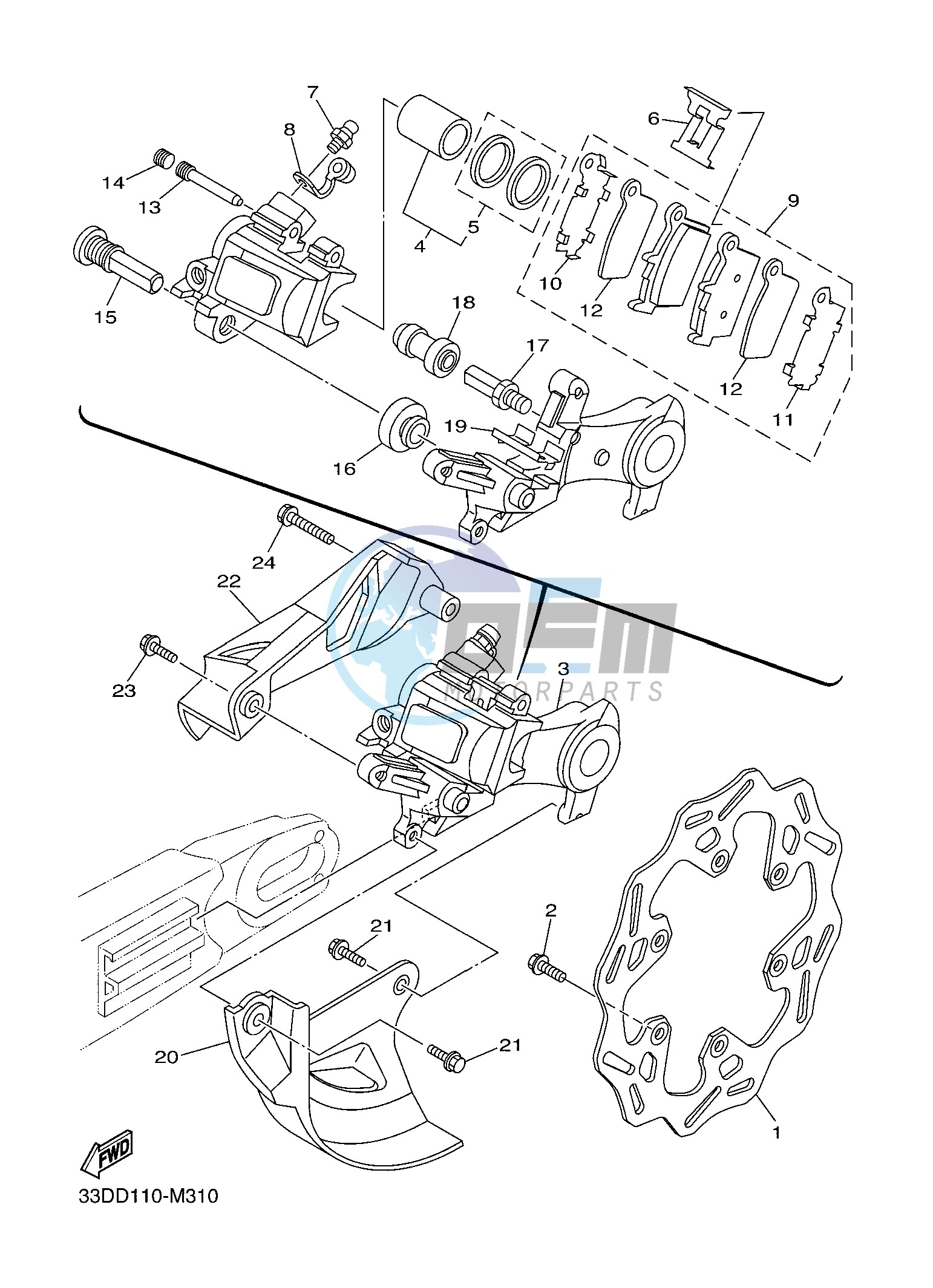 REAR BRAKE CALIPER