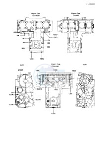 KZ 750 L [L3] drawing CRANKCASE BOLT & STUD PATTERN