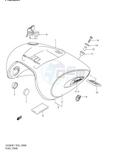 VL800 (E2) VOLUSIA drawing FUEL TANK (MODEL K2)