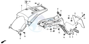 XR400R drawing REAR FENDER (DK/U)