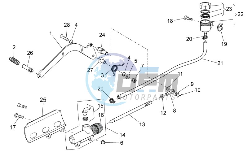 Rear master cylinder