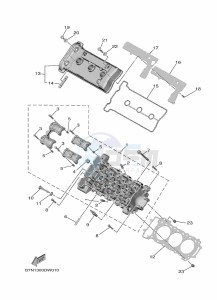 TRACER 9 GT+ MTT890D-K (BLG1) drawing CYLINDER HEAD