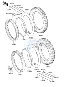 KX 125 A [KX125] (A7) [KX125] drawing WHEELS_TIRES -- 81 A7- -