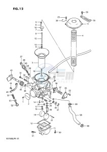 VS750GL (E1) INTRUDER drawing CARBURETOR (REAR)