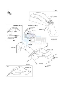 KLX 110 A (KLX110 MONSTER ENERGY) (A6F-A9FA) A9FA drawing FENDERS