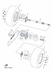 YFM90R (BD3C) drawing REAR AXLE & WHEEL