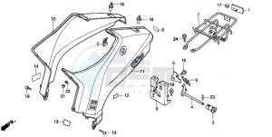 NE50 drawing BODY COVER/ LUGGAGE CARRIER