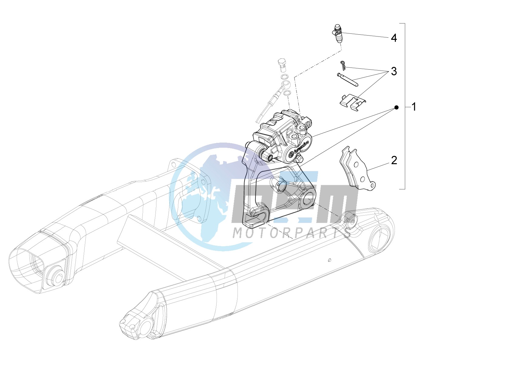 Rear brake caliper