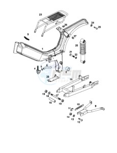 SPRINT_SPORT_25kmh_L1 50 L1 drawing Frame-rear fork-central stand