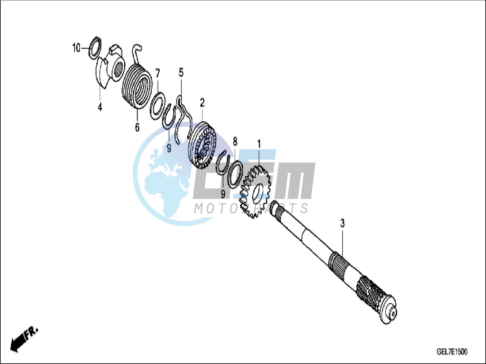 KICK STARTER SPINDLE