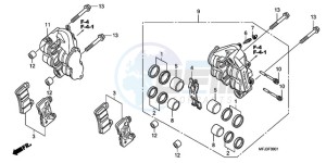 CBR600RRA France - (F / CMF 2F) drawing FRONT BRAKE CALIPER (CBR600RR9,A/RA9,A)