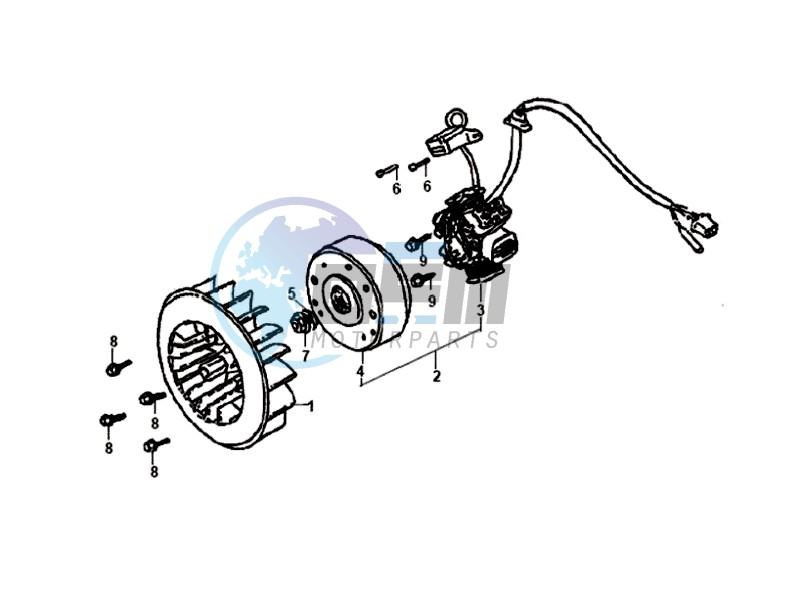 FLYWHEEL WITH MAGNETO / FAN