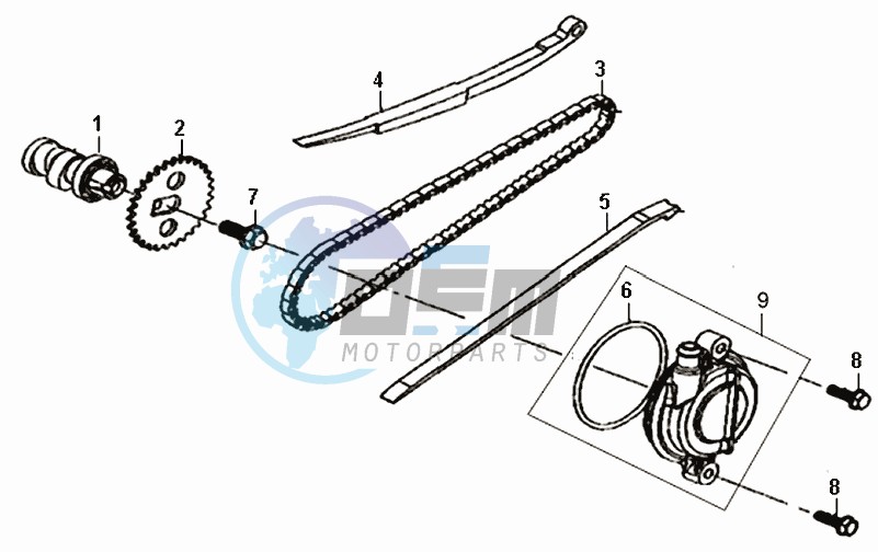 CHAIN / CHAIN TENSIONER  / CHAIN GUIDE