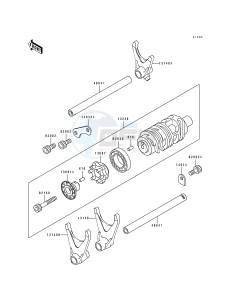 ZX 750 M [NINJA ZX-7R] (M1-M2) [NINJA ZX-7R] drawing GEAR CHANGE DRUM_SHIFT FORK-- S- -