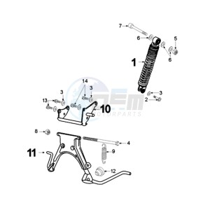 ELYSTAR ADV2N drawing REAR SHOCK AND STAND