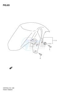 GSR750 (E21) drawing FRONT FENDER (GSR750AL2 E24)