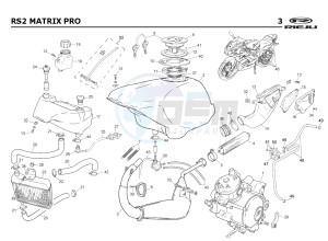 RS2 MATRIX PRO 50 drawing EXHAUST,RADIATOR,TANK, AIRFILTER