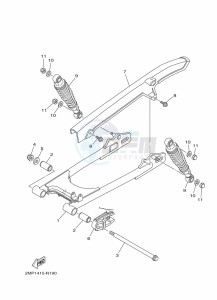 YBR125EGS YBR125G (43BL) drawing REAR ARM & SUSPENSION