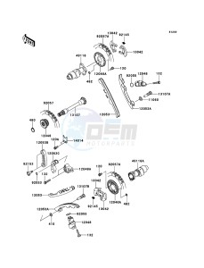 BRUTE FORCE 650 4x4i KVF650FEF EU GB drawing Camshaft(s)/Tensioner