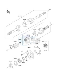 KAF 620 H [MULE 3010 4X4 HARDWOODS GREEN HD] (H6F-H8F) H8F drawing DRIVE SHAFT-REAR