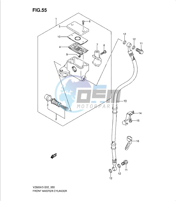 FRONT MASTER CYLINDER (MODEL K5/K6)