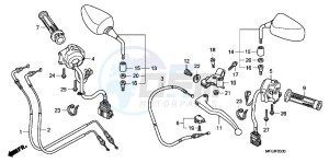 CB600FAB drawing HANDLE LEVER/ SWITCH/ CABLE