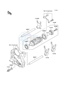 Z750 ZR750J6F FR GB XX (EU ME A(FRICA) drawing Gear Change Drum/Shift Fork(s)