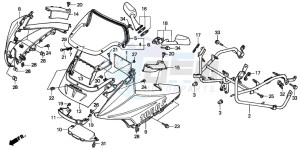 CBR1000F drawing UPPER COWL