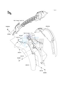 KAF400 A [MULE 610 4X4] (A1) A1 drawing FRONT FENDER-- S- -