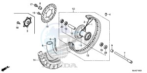 VT750C2SE Shadow - VT750C2S-E UK - (E) drawing FRONT WHEEL (VT750CS/ C2B/ C2S/ C)