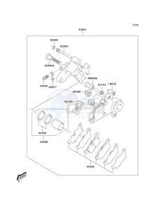 KLX 400 A [KLX400SR KLX400R] (A1-A2 A2 CAN ONLY) [KLX400SR KLX400R] drawing REAR BRAKE-- KLX400-A1- -