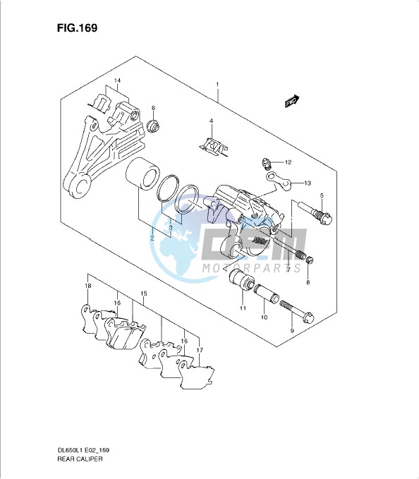 REAR CALIPER (DL650L1 E2)