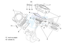 Tuono 1000 drawing Cylinder with piston