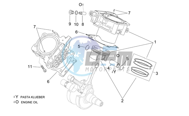 Cylinder with piston