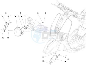 LX 125 4T 3V IE NOABS E3 (APAC) drawing Front headlamps - Turn signal lamps