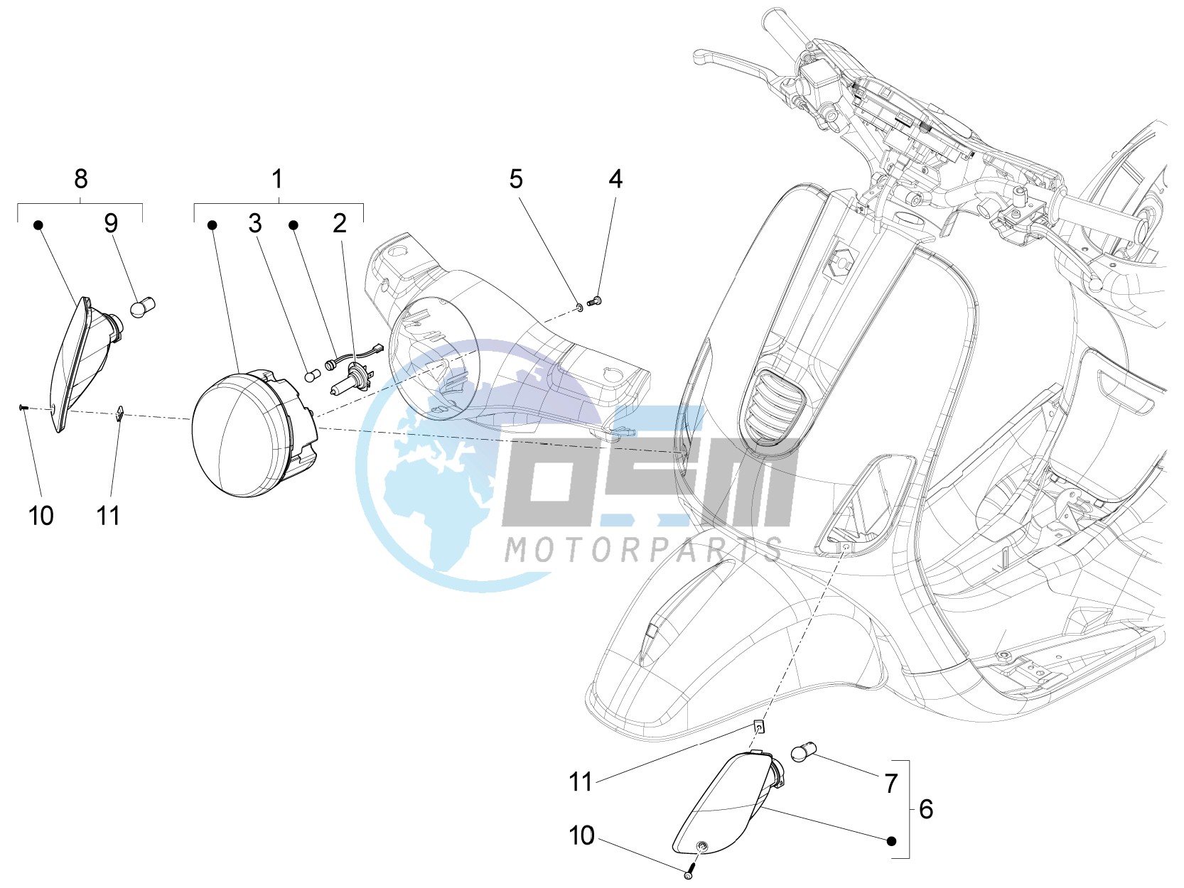 Front headlamps - Turn signal lamps