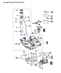 DJANGO 50 4T HERITAGE drawing TANK AND PUMP