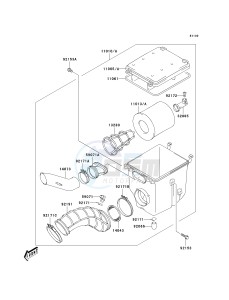 KSF 400 A [KFX400) (A1-A3) [KFX400) drawing AIR CLEANER