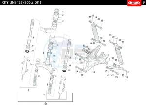 CITYLINE-IE-125-300-RED drawing FRONT FORK