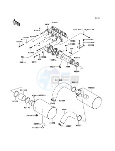 JET SKI STX-12F JT1200D6F FR drawing Muffler(s)